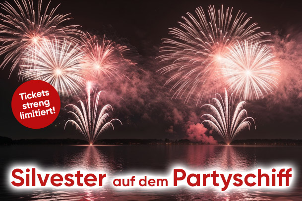 Silvester auf dem Partyboot in Hamburg